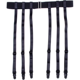 Чорний корсетний ремінь Aneliya Simplicity з металевими кліпсами для панчіх (6 ремінців)