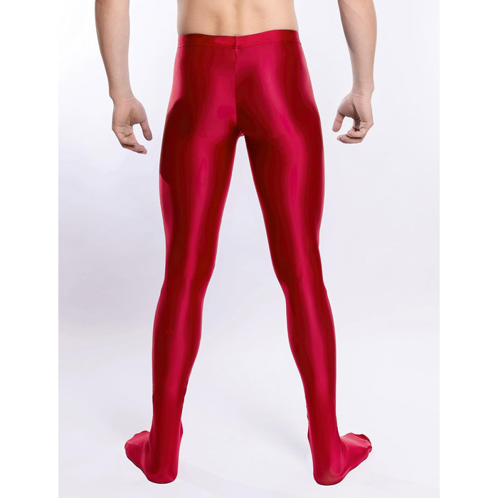 Чоловічі лосини з еластичною тканиною, прозорі, з підтяжками, штани-мешки, прозорі колготки (Червоний/Подорож, Однотонні (Getaway Solids), M)