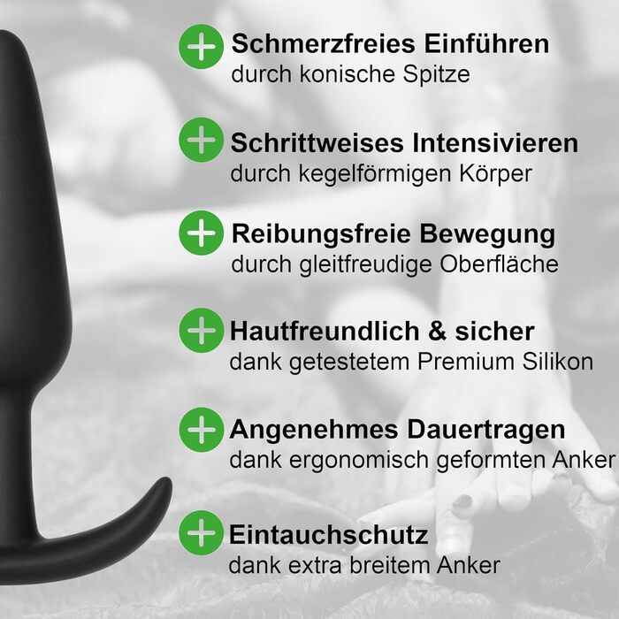 Анальні плагіди набір з безпечного силікону, оригінальний набір анальних іграшок для жінок та чоловіків, анальні плагіди для початківців та досвідчених, чорного кольору