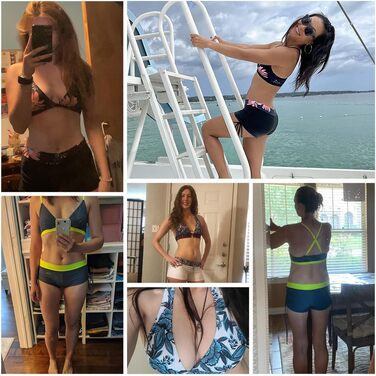 Бікіні жіночий комплект - Пуш-ап, корегуючий животик, сексуальний купальник з глибоким V-подібним вирізом, регульований топ, двочастинний бікіні з високою талією, трусики-танга, рожевий з квітковим принтом