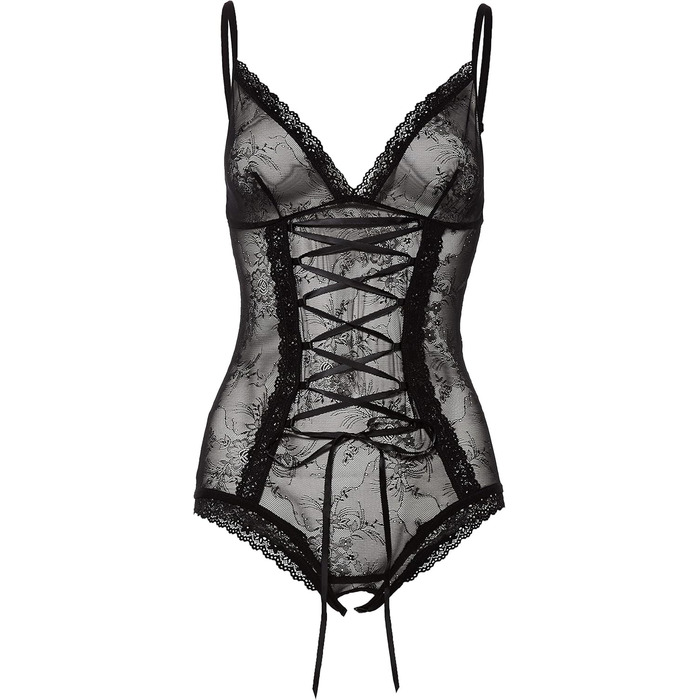 Корсетний боді Obsessive Slevika, чорний, розмір 34 (виробничий 36)