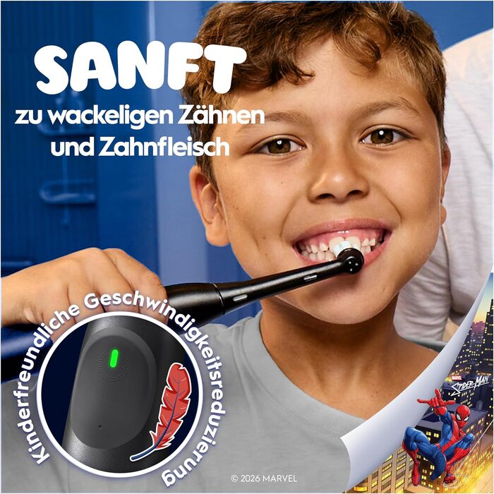 Електрична зубна щітка для дітей Oral-B iO Series 2 Spiderman Black, 3 режими чищення, з 1 насадкою та дорожнім футляром