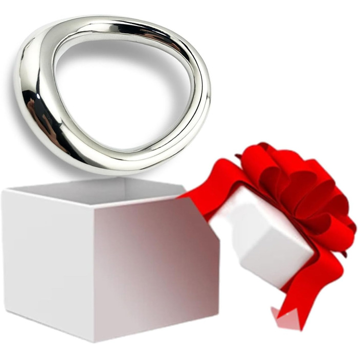 Кольце для статевого члена з вигнутою поверхнею (Eichelring) для чоловіків. Металеві кільця для статевого члена (маленькі, срібні)