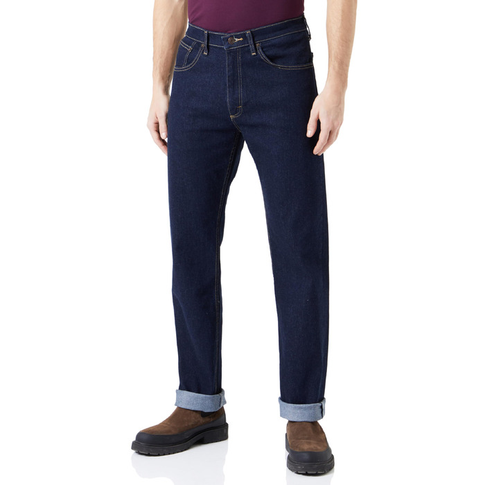 Чоловічі джинси Wrangler Foundation Regular Straight Fit, темно-сині (Rinse), розмір 31W/34L