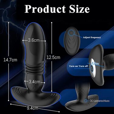 Аналізатор вібрацій YcsLust з функцією імпульсу, 10 режимів вібрації та 10 імпульсів, керування через додаток для чоловіків, секс-іграшка, анальний плагін для пар (керування через додаток)