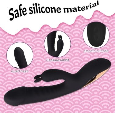 Вібратор G-Punkt Rabbit – класичний, 10 режимів, нагрів, тихий, чорний