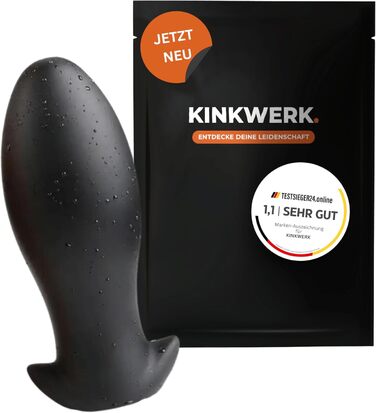 Анальний плаг KINKWERK з м'якого силікону | Преміум якість, XL | Для початківців та досвідчених | Зручний у догляді