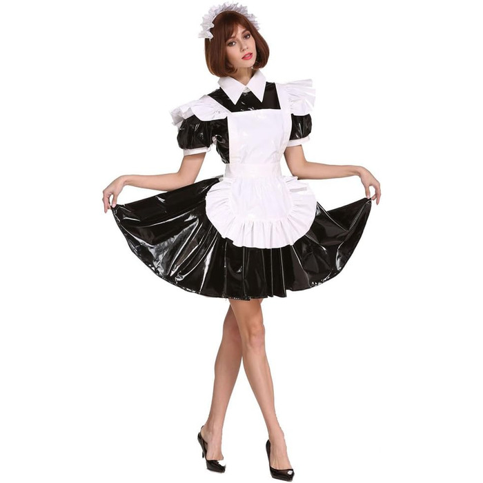 Костюм для чоловіків GOceBaby Sissi Zofen XXL: чорний, з замком, з ПВХ, для чоловіків великих розмірів