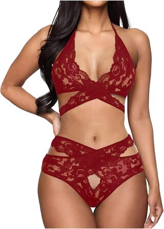 Сексуальна спідниця-боді SRZYMJ з мереживом, V-подібний виріз, червона (A5-L)