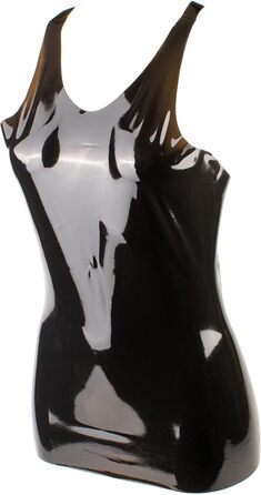 Латексний топ Rubberfashion - Короткий бюстгальтер з латексу - Підкреслений м'язовий рельєф - Чорний латексний топ для жінок та чоловіків, 0.4 мм