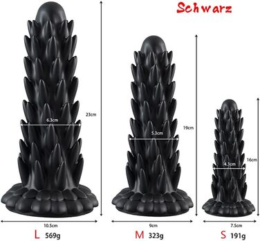 Анальний секс-іграшка Guspiun з широким гаком, силікон, чорний, L