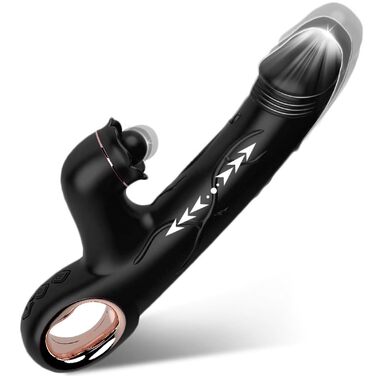 Вібратор для жінок Rabbit з кліторальною стимуляцією, Dildo, G-spot, 10 режимів, анальний вібратор, іграшка для дорослих, для пар (чорний)