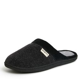 Жіночі капці-клоги Dearfoams Wide Width з chenille та стількою з стьобаної тканини, розмір 40/41 EU, чорні