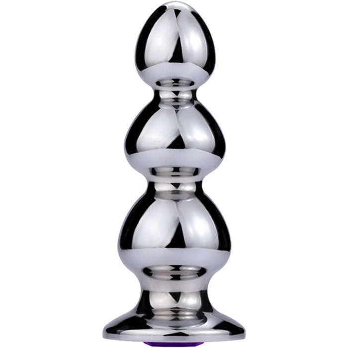 Анальний сталевий плагін Soarvlorfy: маленька та велика куля, анальний дildo, стимулятор G-точки, для чоловіків та жінок, срібло (L, срібло)