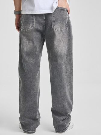 Чоловічі джинси Elegancity Baggy Stretch — широкі штани Straight Y2K Streetwear, Loose Fit, сірі, розмір XS