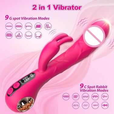 Вібратор для жінок: кліторальний та G-точковий, масажний дildo з 2x9 режимами для дорослих