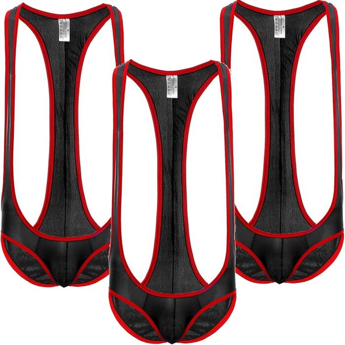 Чоловічий прозорий боді для боротьби Faringoto, чорний, розмір M