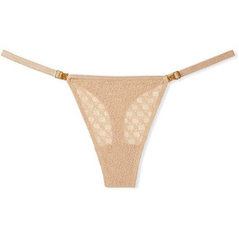 Тонкий трусик Victoria's Secret Icon з логотипом VS, регульований бретель, G-String, сексуальна колекція (XS-XXL), XL Praline