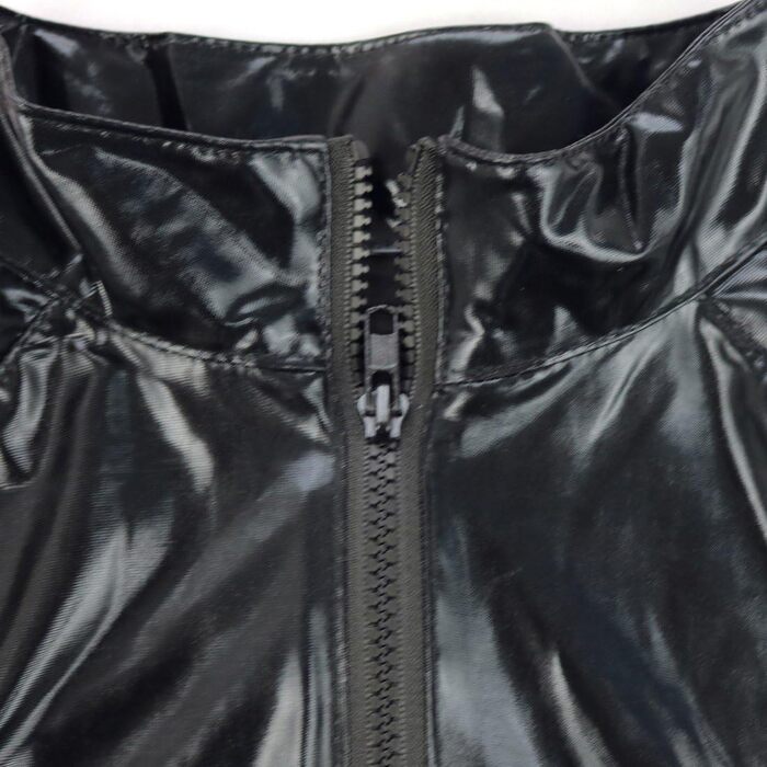 Чоловічий комбінезон iiniim з ефектом мокрого блиску, лакована шкіра, чорний