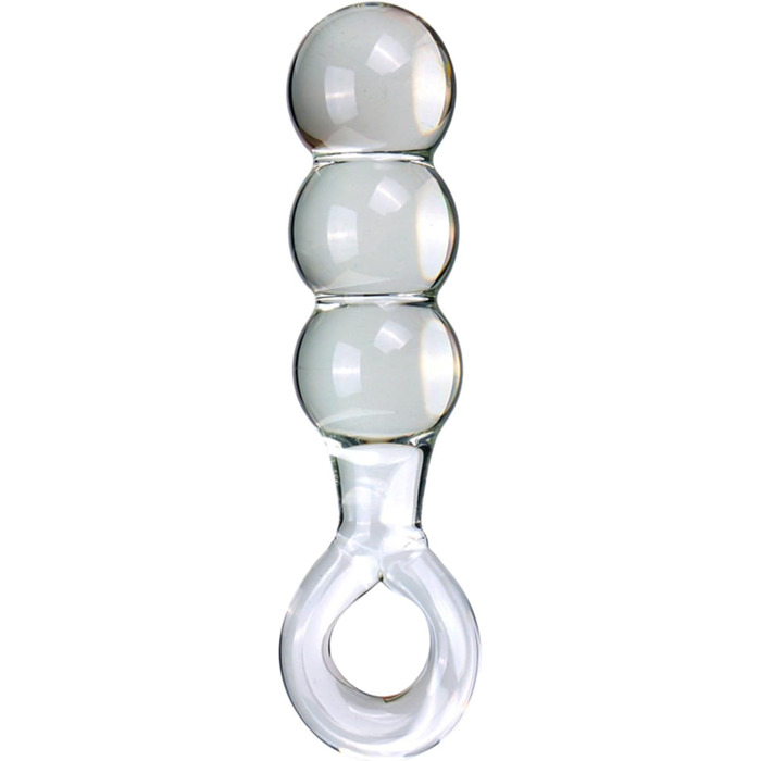 Скляний дилдо ZDJBFA 50 мм, 3 перлини: анальні кульки, масаж простати, стимуляція G-точки, для жінок