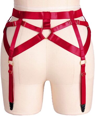 Жіночий готичний корсет-стрінг з 4 кліпсами, пояс-стрінг, готичний стиль, універсальний розмір, бордовий колір