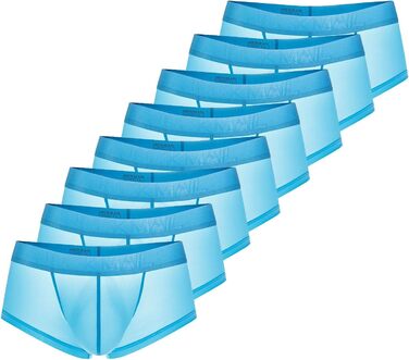 Чоловіча труси боксер з м'якої тканини, дихаюча, ретро-стиль, 7 шт. в упаковці (XXL, блакитний)