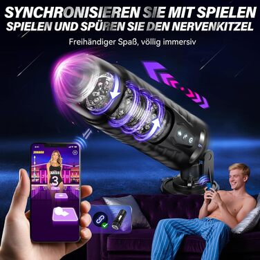 Мастурбатор Honeyexp Sexmaschine з 7 режимами, телескопічною функцією та керуванням через додаток для чоловіків