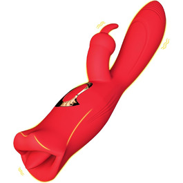 Вібратор для жінок ZWFUN з 10 режимами вібрації, 3-в-1: вібратор язика, G-точка, дилда. Іграшки для дорослих, стимуляція клітора. Комплект для пар.