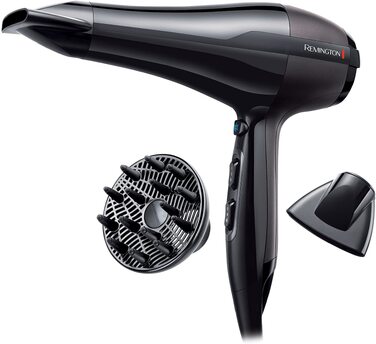 Професійний фен для волосся Remington Ionen Pro-Air AC5999 (2300 Вт, AC-мотор, іонізація, 3 режими температури, 2 швидкості, з дифузором та двома насадками-концентраторами)