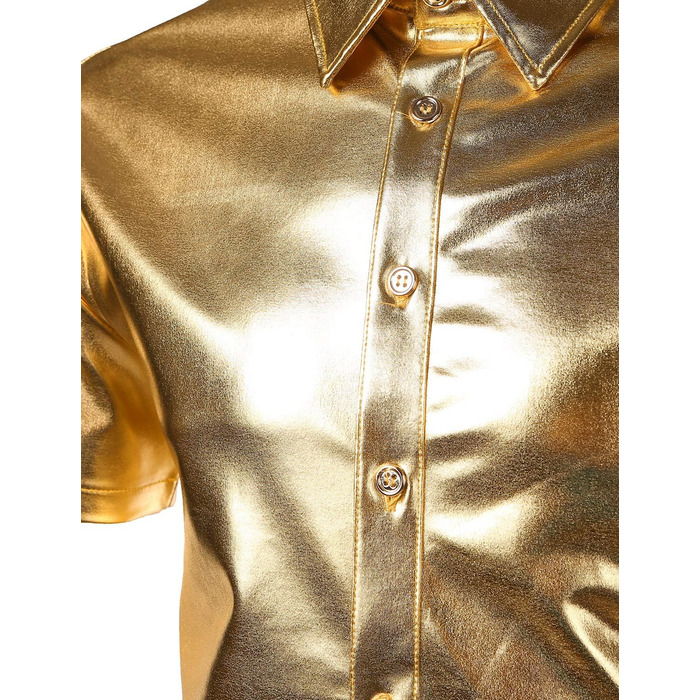 Чоловічий блискучий бронзовий костюм для вечірок JOGAL (Золотий, S)