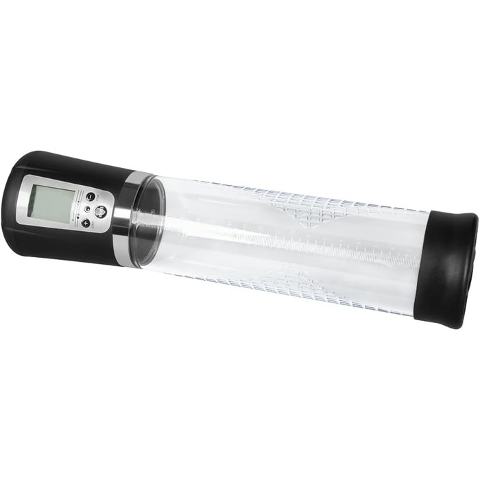 Електрична вакуумна помпа для збільшення статевого члена з акумулятором, LCD дисплеєм - 20см Ø7см - для чоловіків, допомога при еректильній дисфункції, тренування потенції