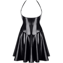 Сукня Demoniq Elegantes коротка з блискучого еластичного лаку з шнуванням на спині, регульованою гумкою та прихованою блискавкою TDJutta001 S Чорний