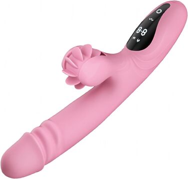 Вібратор для жінок Rabbit з 9 функціями та режимом нагріву (рожевий)