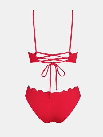 CUPSHE Bikini Set Daen: двокомплектний купальник-бікіні з трикутним верхом, червоний (XS)