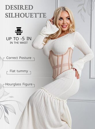 Корсет для фігури жіночий Meh-Korett, бежевий, розмір XL