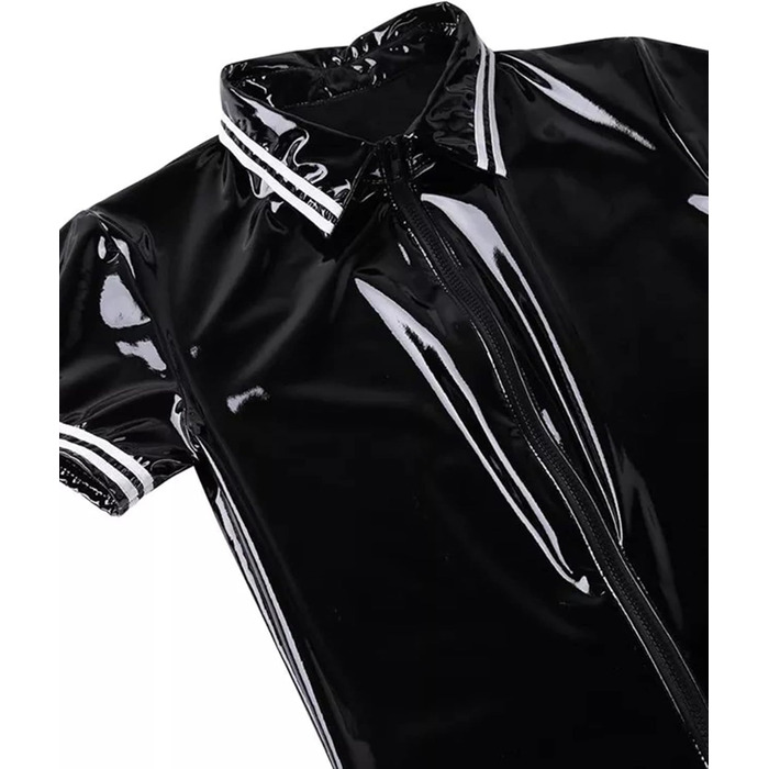 Чоловічий латексний боді Maeau, костюм з еластичної шкіри, чорний, XL