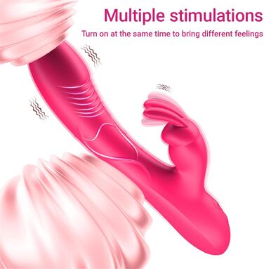 Вібратор G-Punkt Silikon з 10 режимами вібрації для жінок, кролик, сексуальні іграшки для пар, рожевий колір