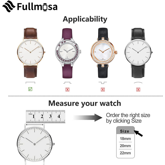 Шкіряний ремінець Fullmosa 22 мм для Samsung Galaxy Watch 46 мм, Galaxy Watch 3 45 мм, Gear S3 Frontier/Classic, колір зелений, срібляста застібка