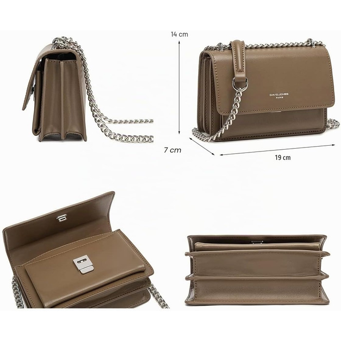 Жіноча маленька сумка-кросбоді David Jones Mini Clutch, колір тауп (коричневий)