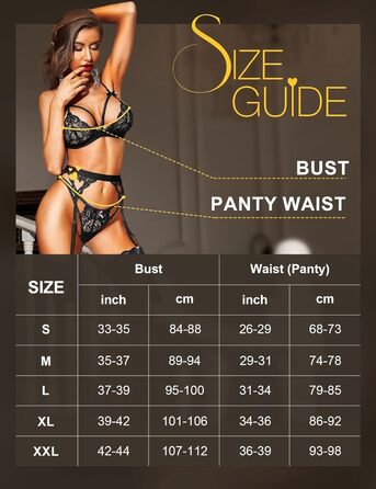 Комплект спідньої білизни RSLOVE для жінок: мереживний тіло, боді, 3 шт., чорний