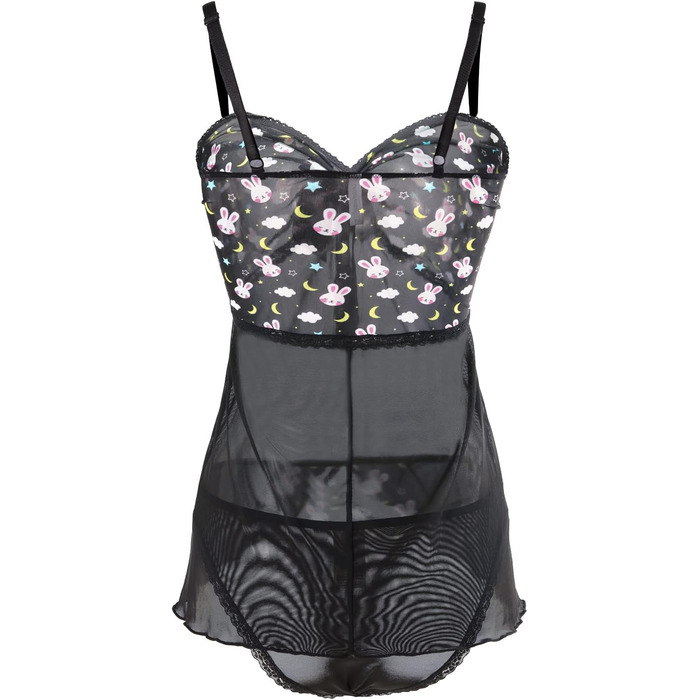 Чорна нічна сорочка babydoll з мереживом Littleforbig для жінок, V-подібний виріз, нічна сорочка, спідня білизна