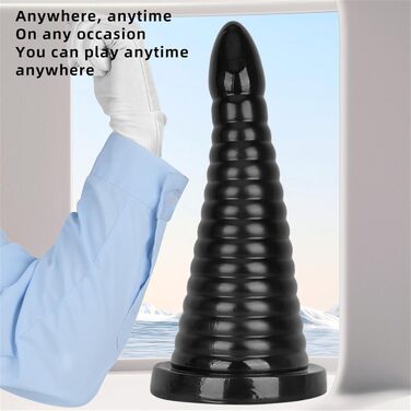 Анальний плагін Dick Uper Groß Konich: великий дилдо для стимуляції G-точки, чорний (L)