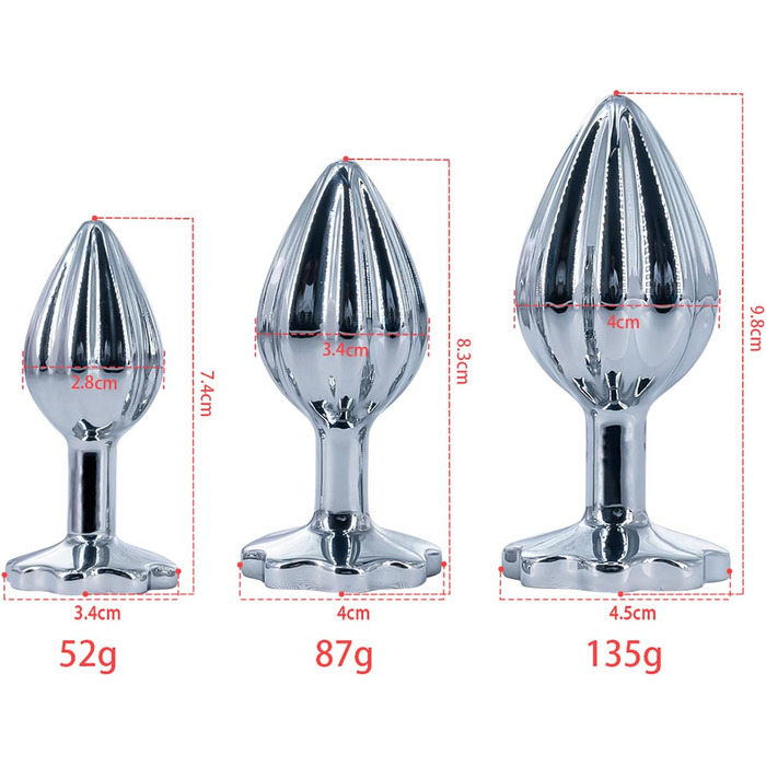 Набір Linman 3 шт. металевий анальний плагін з кришталевим діамантом для жінок, початківців. Можна носити зовні. Екстремальний секс-іграшка, анальний плагін, пеніс-ділда, для дорослих, мастурбатор.