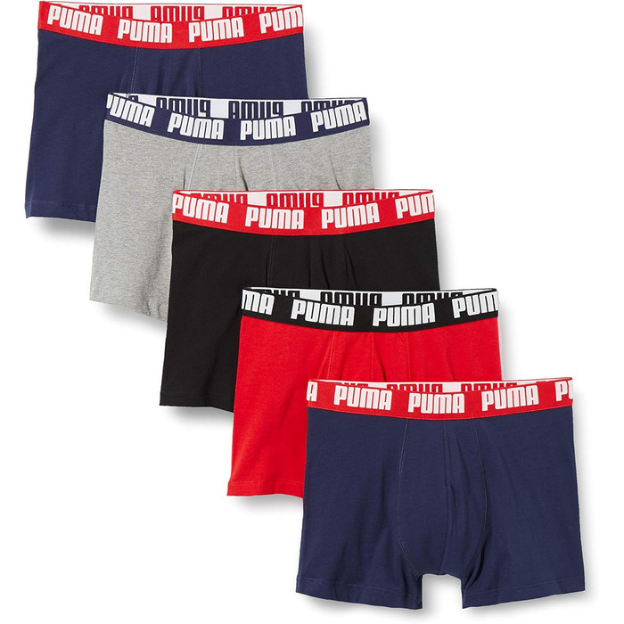Боксер чоловічий PUMA Basic (5 шт. в упаковці), XL, багато кольорів (синій/червоний/чорний)