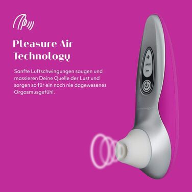 Womanizer Pro 40 - вібратор для клітора: 6 рівнів інтенсивності, тихий, водонепроникний, magenta/срібло
