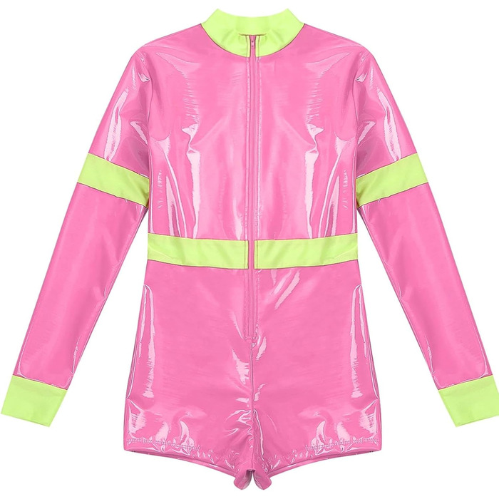 Костюм для косплею GRRKDFQ Erotiek: жіночий, рожевий, комбінезон з блискавкою, 3XL