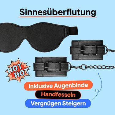 Набір для БДСМ Obaie Fesseln & Bondage: 5-елементний комплект для початківців з падоком, мотузкою, маскою, флогом та наручниками з PU-шкіри