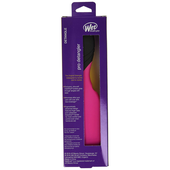 Масажна щітка для волосся Wet Brush Pro Detangler для легкого розплутування, рожева