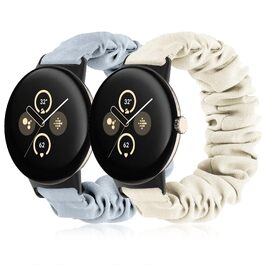 Еластичний тканинний ремінець для Google Pixel Watch 3 41mm, Pixel Watch 2, Pixel Watch — набір 2 шт. (Сяйво зірок / Небесно-блакитний), 5.55-6.5 дюймів