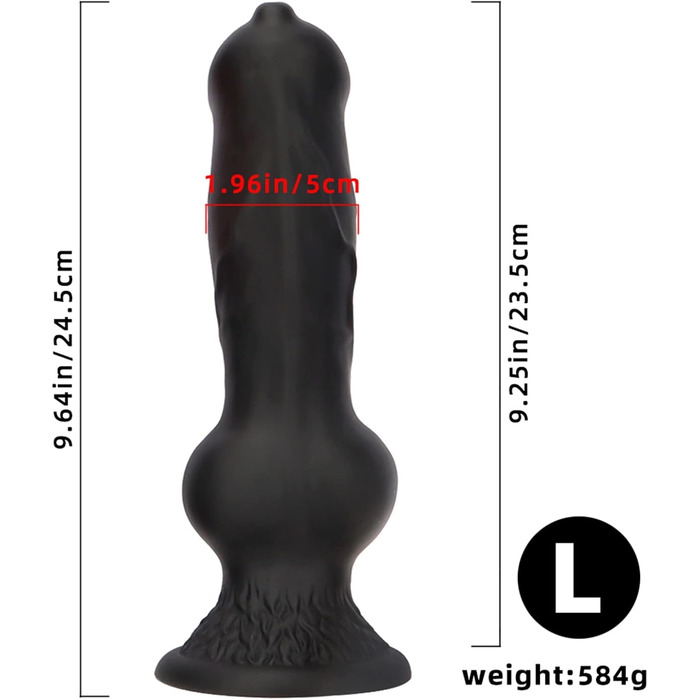 Анальний пробка-дилаттор у вигляді вовка Hrekssi з силікону (XS/S/M/L/XL) для масажу G-Spot та простати